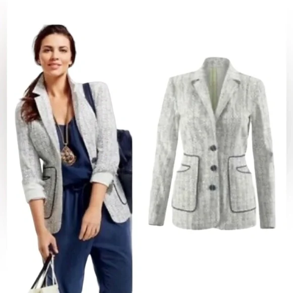 Cabi Black and White Carol Anderson By Invitation Code Blazer Jacket Nwt - Picture 1 of 16
